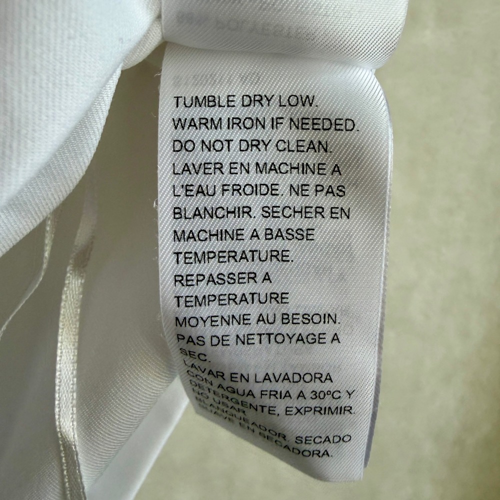 Levi's Womens Graphic Bardot Tank Top Bright White Off Shoulder Crop Size M - Picture 7 of 7